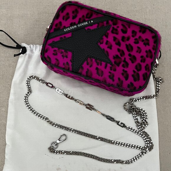 Authentic Golden Goose Star Bag - Fuschia Leopard Print - Picture 5 of 16